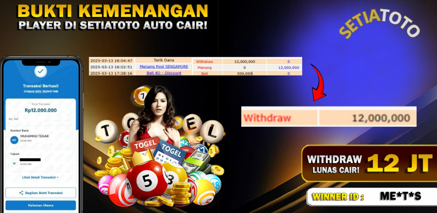 SETIATOTO JACKPOT TOGEL PASARAN SINGAPORE WD 12JUTA